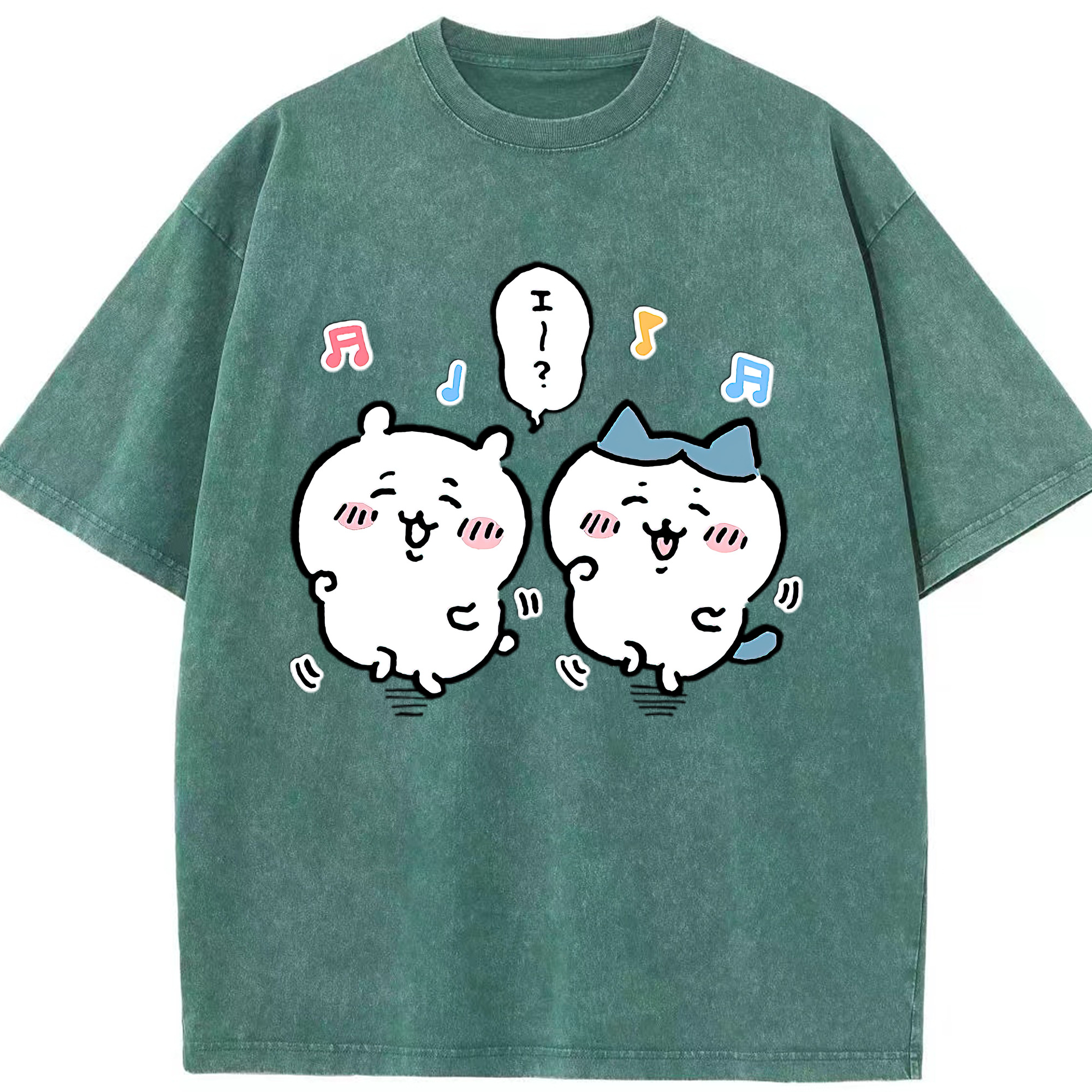 （画像用） ちいかわ ハチワレ Chii-kawa hachiware 綿100% ヴィンテージ風 半袖Tシャツ（フロントプリント）